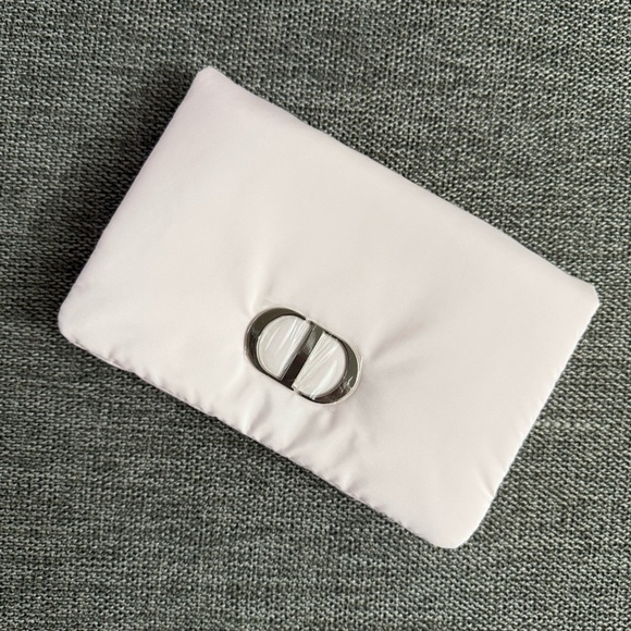Dior Beauty Pink Puffy Logo Clutch Make Up Bag Pouch Authentic New - Picture 7 of 17